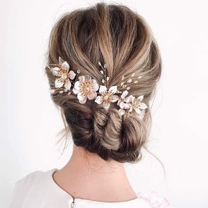 Gold & Crystal Handmade Bridal Hair Piece